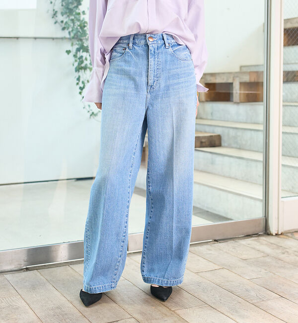 Rouge vif「【RED CARD/レッドカード】Slogan ルーズストレートデニム」|デニム|