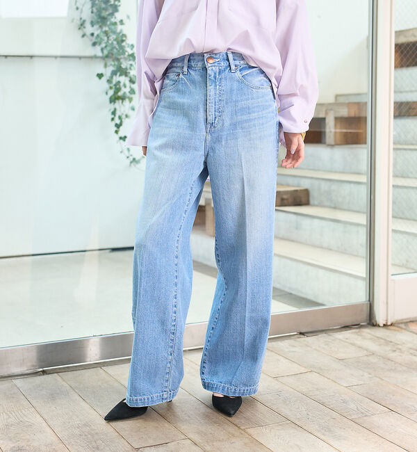 Rouge vif「【RED CARD/レッドカード】Slogan ルーズストレートデニム」|デニム|