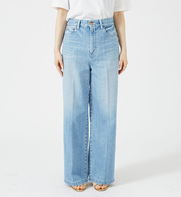 Rouge vif「【RED CARD/レッドカード】Slogan ルーズストレートデニム」|デニム|