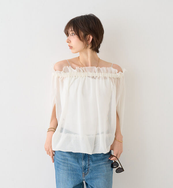 Rouge vif「【一部店舗限定】3WAYクールメッシュブラウス」|シャツ・ブラウス|