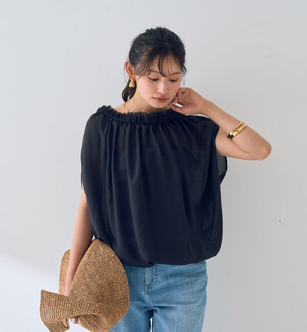 Rouge vif「【一部店舗限定】3WAYクールメッシュブラウス」|シャツ・ブラウス|