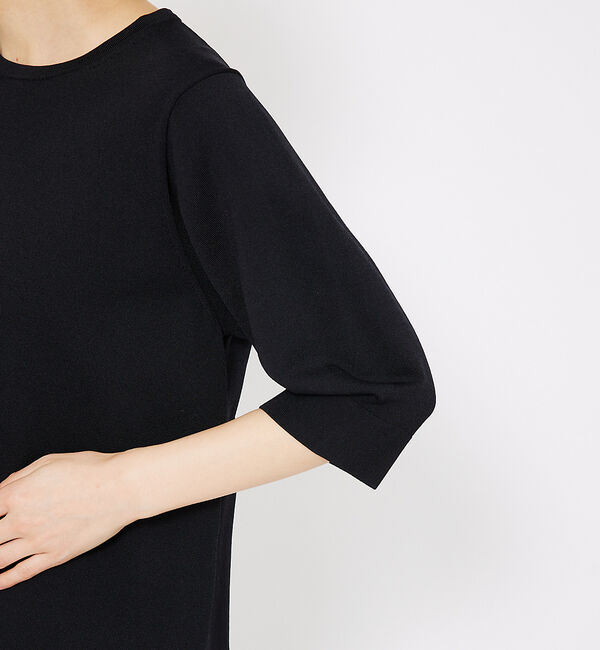 qualite「レーヨンストレッチボートネックニット」|ニット・セーター|