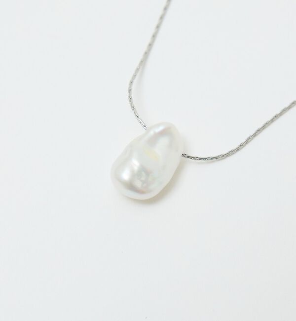 qualite「【ステンレス】バロックパールチャームネックレス【予約】」|ネックレス|シルバー