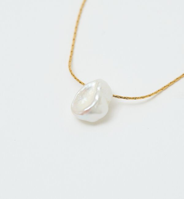 qualite「【ステンレス】バロックパールチャームネックレス【予約】」|ネックレス|