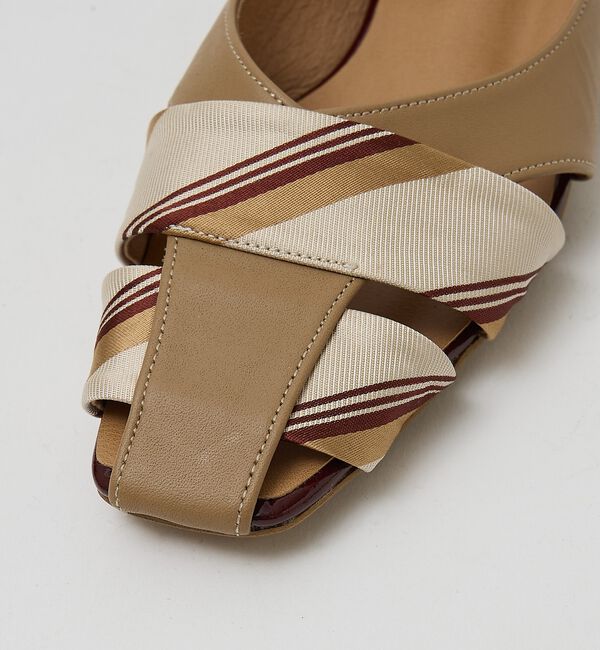 AU BANNISTER「【シルクネクタイ生地使用】グルカモチーフ フラットパンプス【予約】」|パンプス|