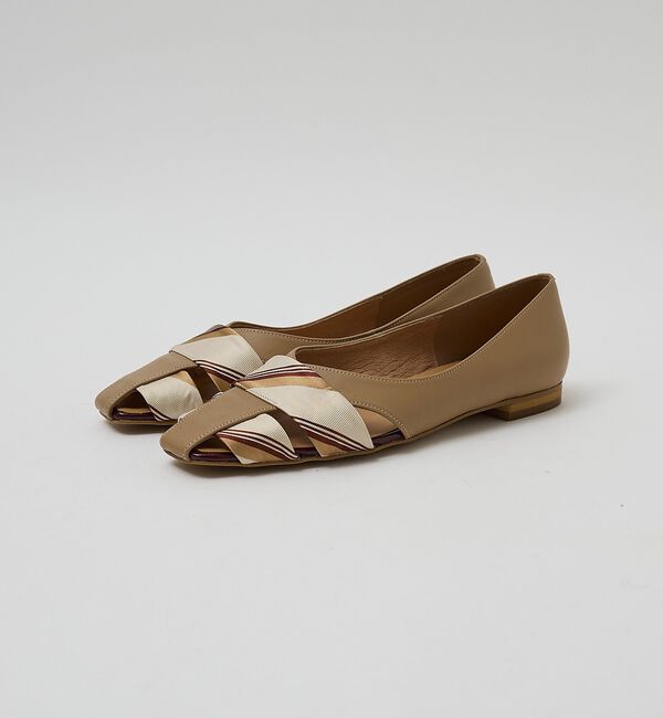 AU BANNISTER「【シルクネクタイ生地使用】グルカモチーフ フラットパンプス【予約】」|パンプス|