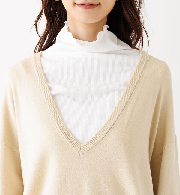 abahouse mavie「レーヨンアクリル深Vネックアンサンブル」|ニット・セーター|