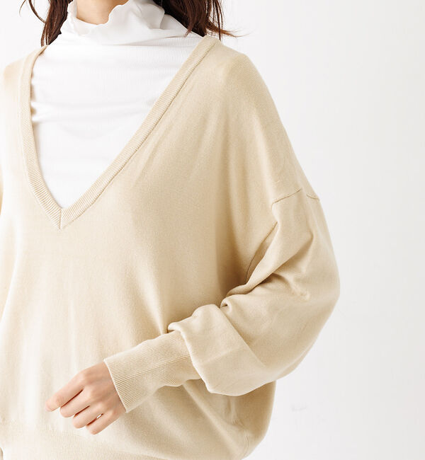 abahouse mavie「レーヨンアクリル深Vネックアンサンブル」|ニット・セーター|