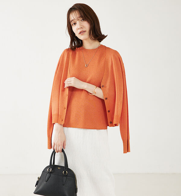 abahouse mavie「【アンサンブル対応】ウォッシャブルラメVネックカーディガン」|カーディガン|