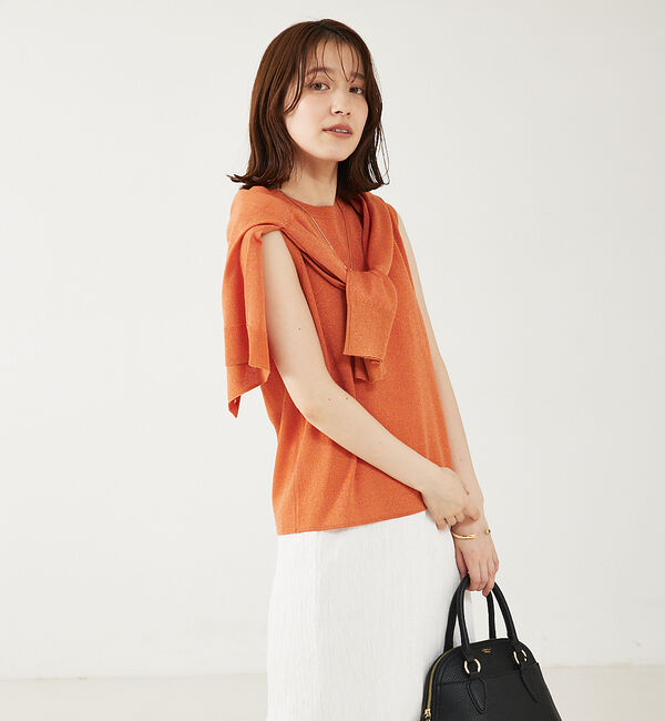 abahouse mavie「【アンサンブル対応】ウォッシャブルラメVネックカーディガン」|カーディガン|