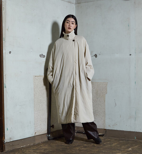 NOMINE「３WAYカラー中綿ロングコート」|ステンカラーコート|