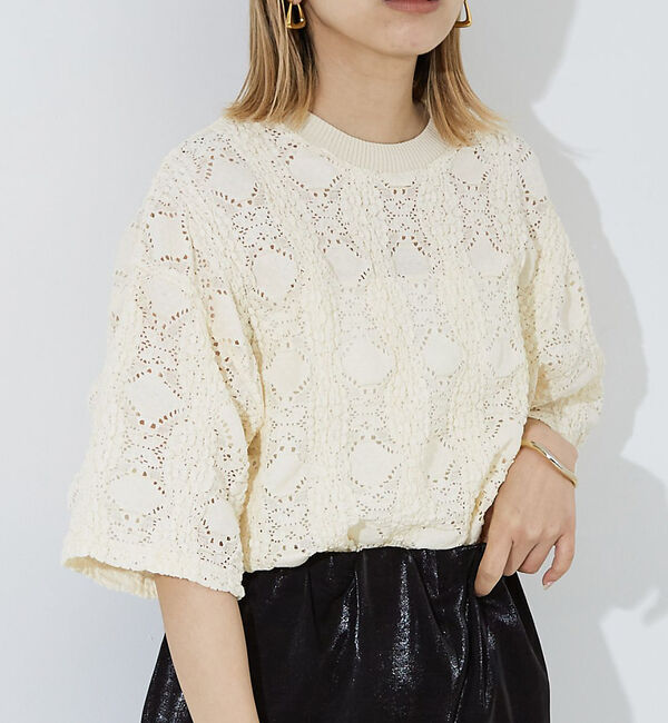 NOMINE「レースTシャツ」|Tシャツ・カットソー|クリーム