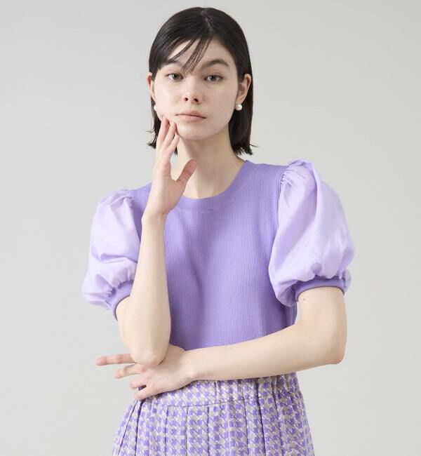 TIARA「シアースリーブニット」|ニット・セーター|パープル
