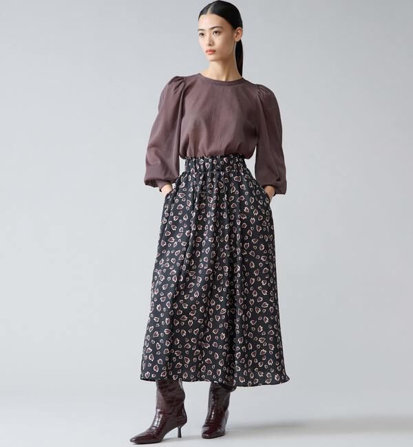 TIARA「レオパードプリントギャザーフレアスカート」|スカート|