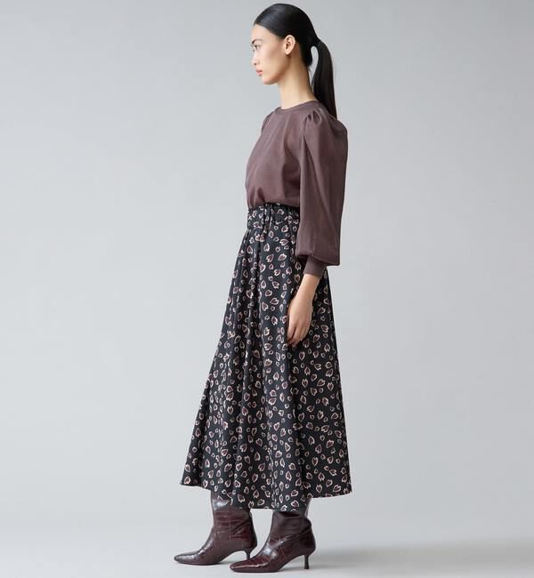 TIARA「レオパードプリントギャザーフレアスカート」|スカート|