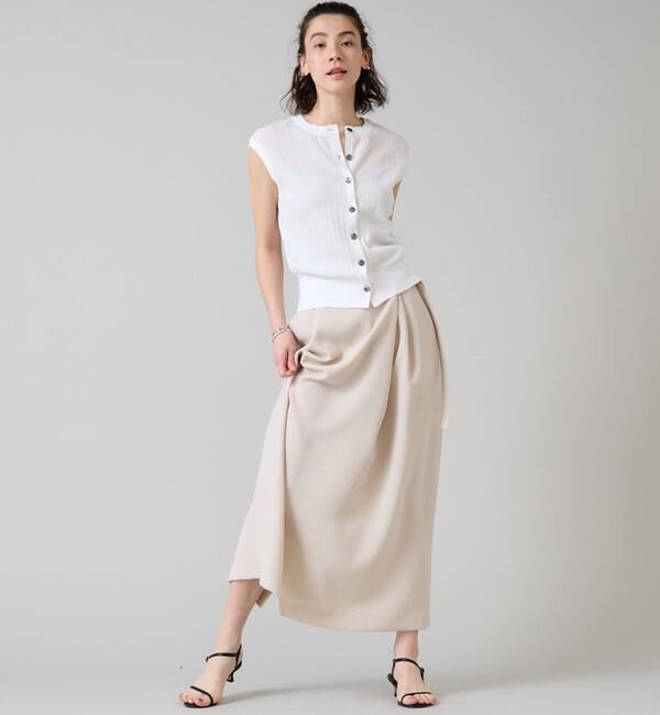 Liesse「シアーノースリーブニットトップス」|ニット・セーター|