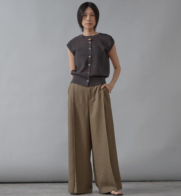 Liesse「シアーノースリーブニットトップス」|ニット・セーター|