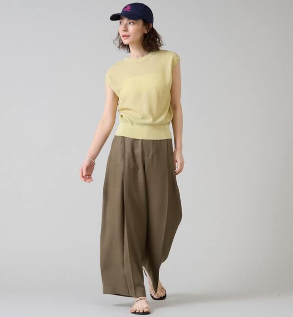 Liesse「シアーノースリーブニットトップス」|ニット・セーター|