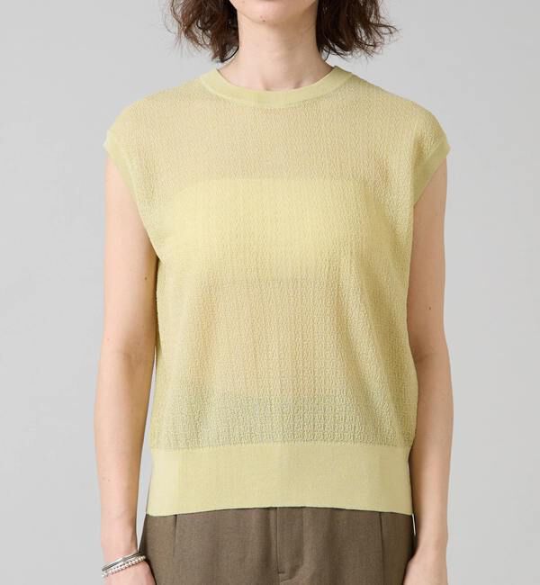 Liesse「シアーノースリーブニットトップス」|ニット・セーター|