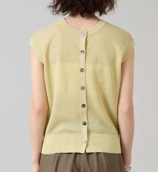 Liesse「シアーノースリーブニットトップス」|ニット・セーター|