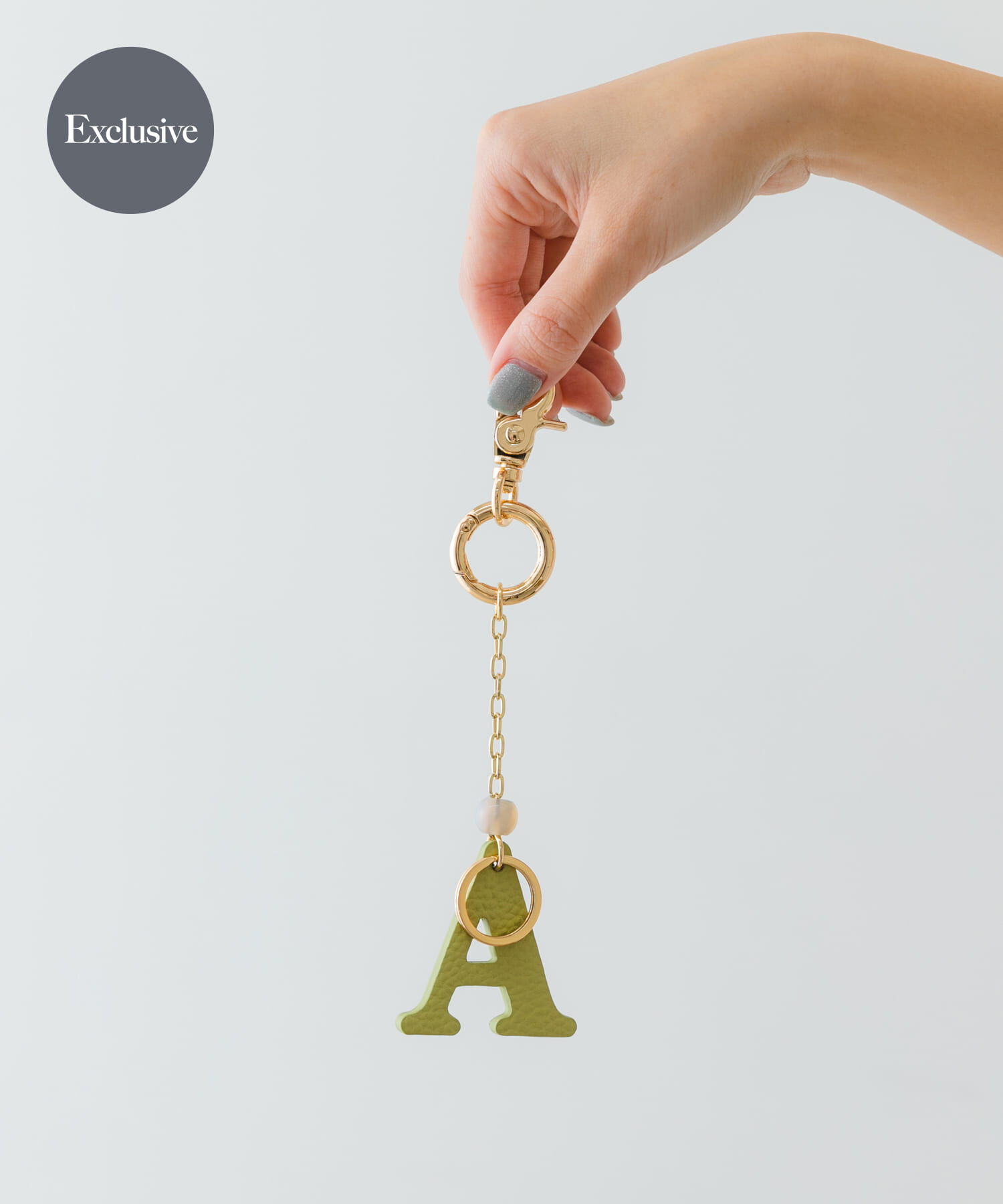 RODE SKO「『別注』Hashibami&times;RODESKO　イニシャルチャーム」|チャーム・キーホルダー|ライトカーキ