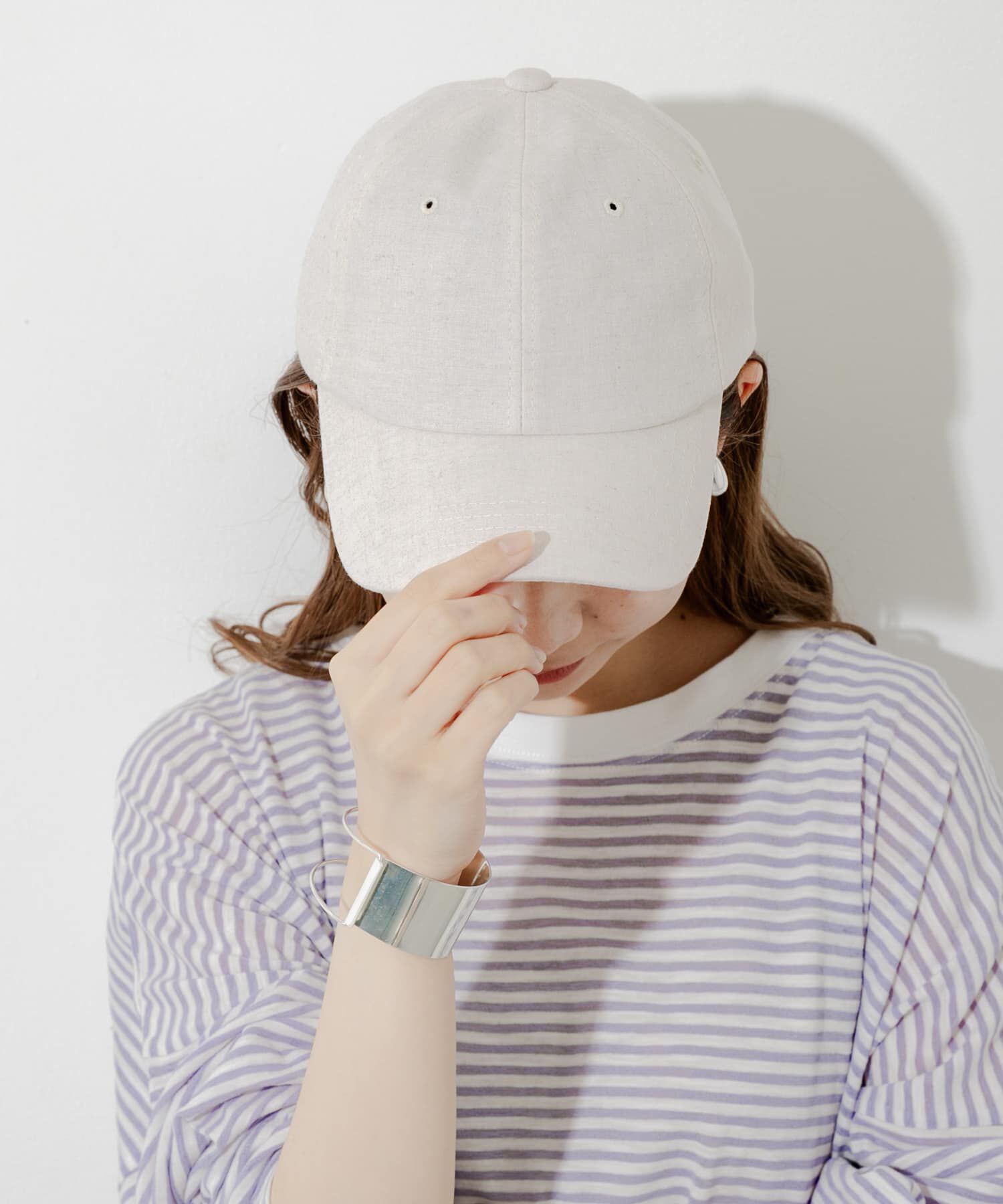 SMELLY「シンプルリネンキャップ」|キャップ・キャスケット|アイボリー