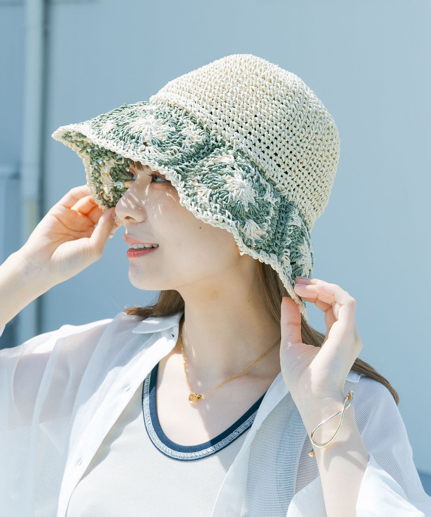 SMELLY「クロシェモチーフペーパーハット」|ハット|