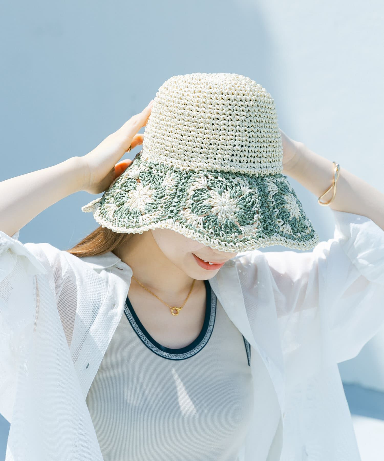 SMELLY「クロシェモチーフペーパーハット」|ハット|