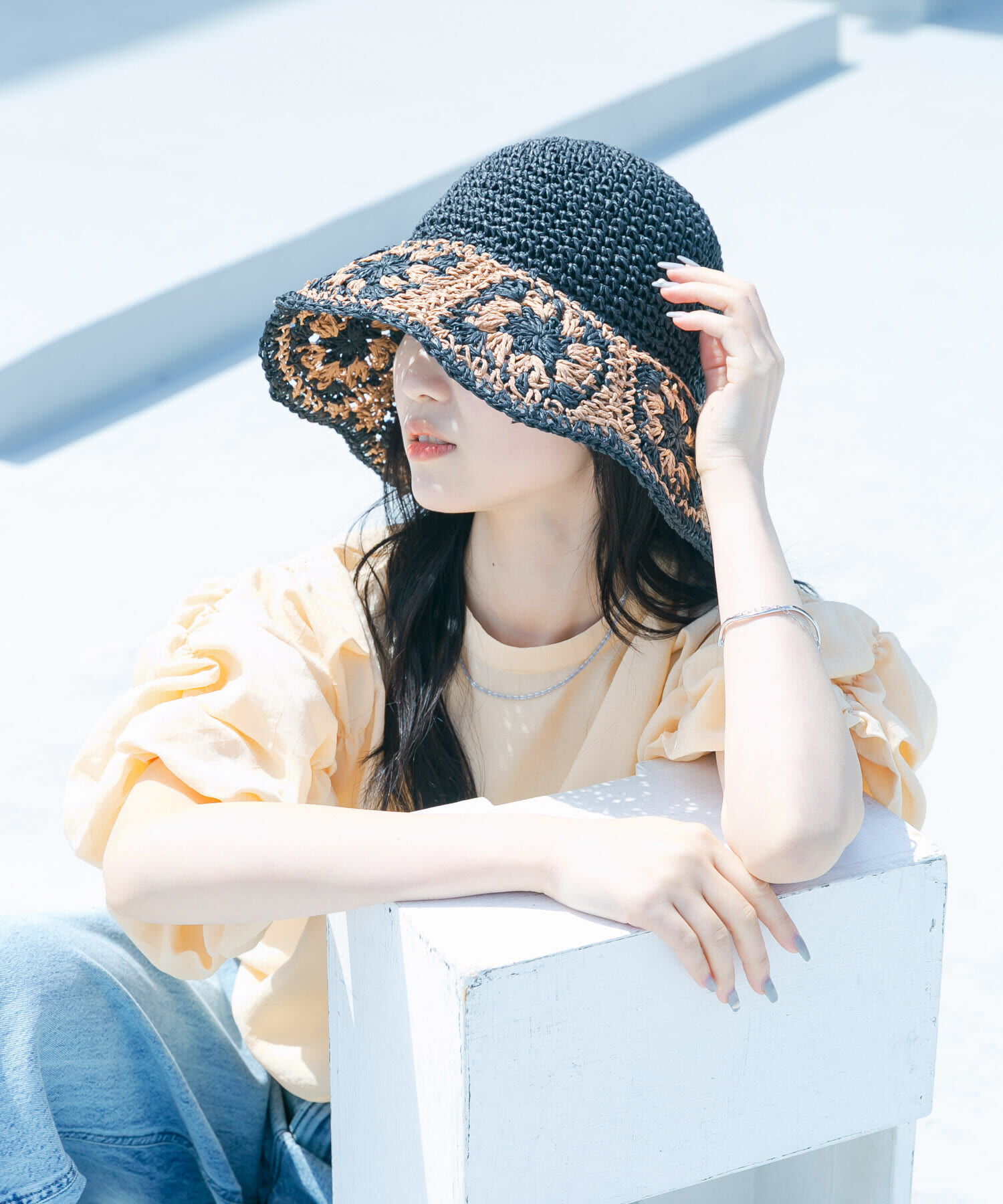 SMELLY「クロシェモチーフペーパーハット」|ハット|