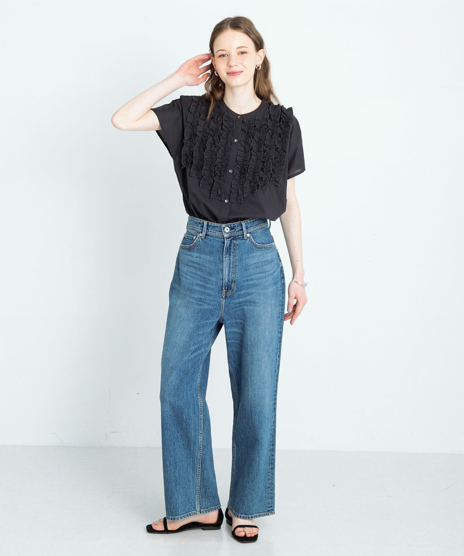 Sonny Label 「エアリーコットンフリルフレンチシャツブラウス」|シャツ・ブラウス|