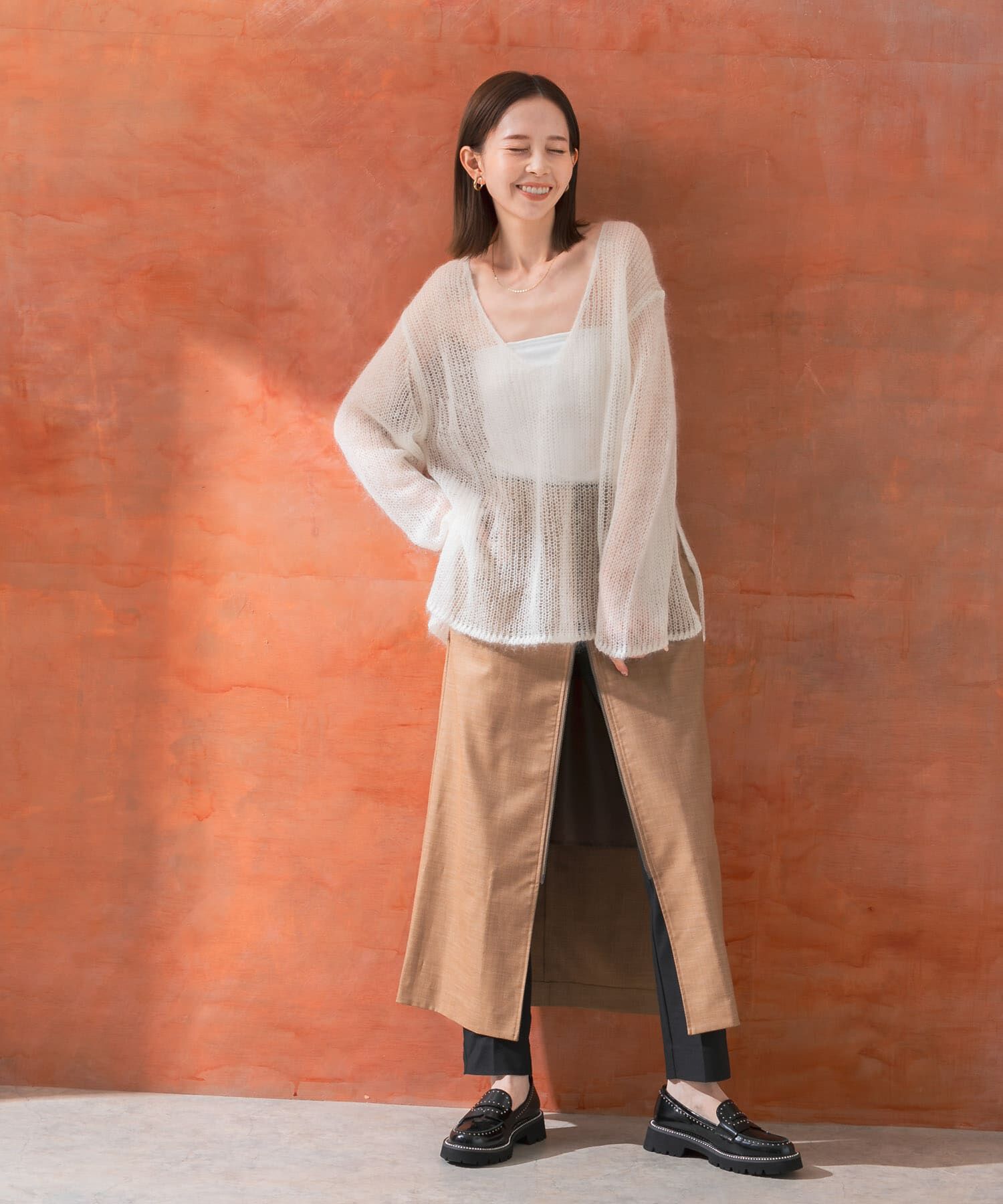 URBAN RESEARCH ROSSO「シアーモヘアVネックプルオーバー」|ニット・セーター|