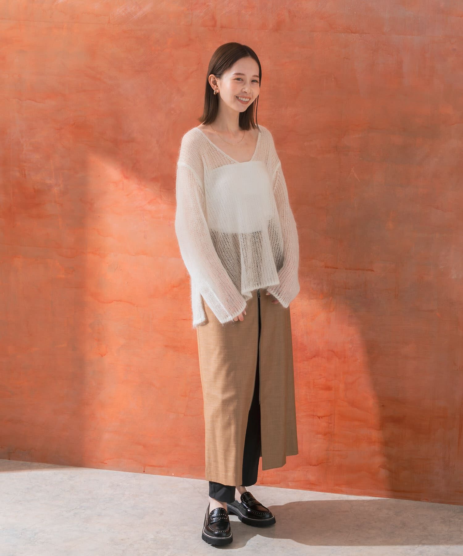 URBAN RESEARCH ROSSO「シアーモヘアVネックプルオーバー」|ニット・セーター|