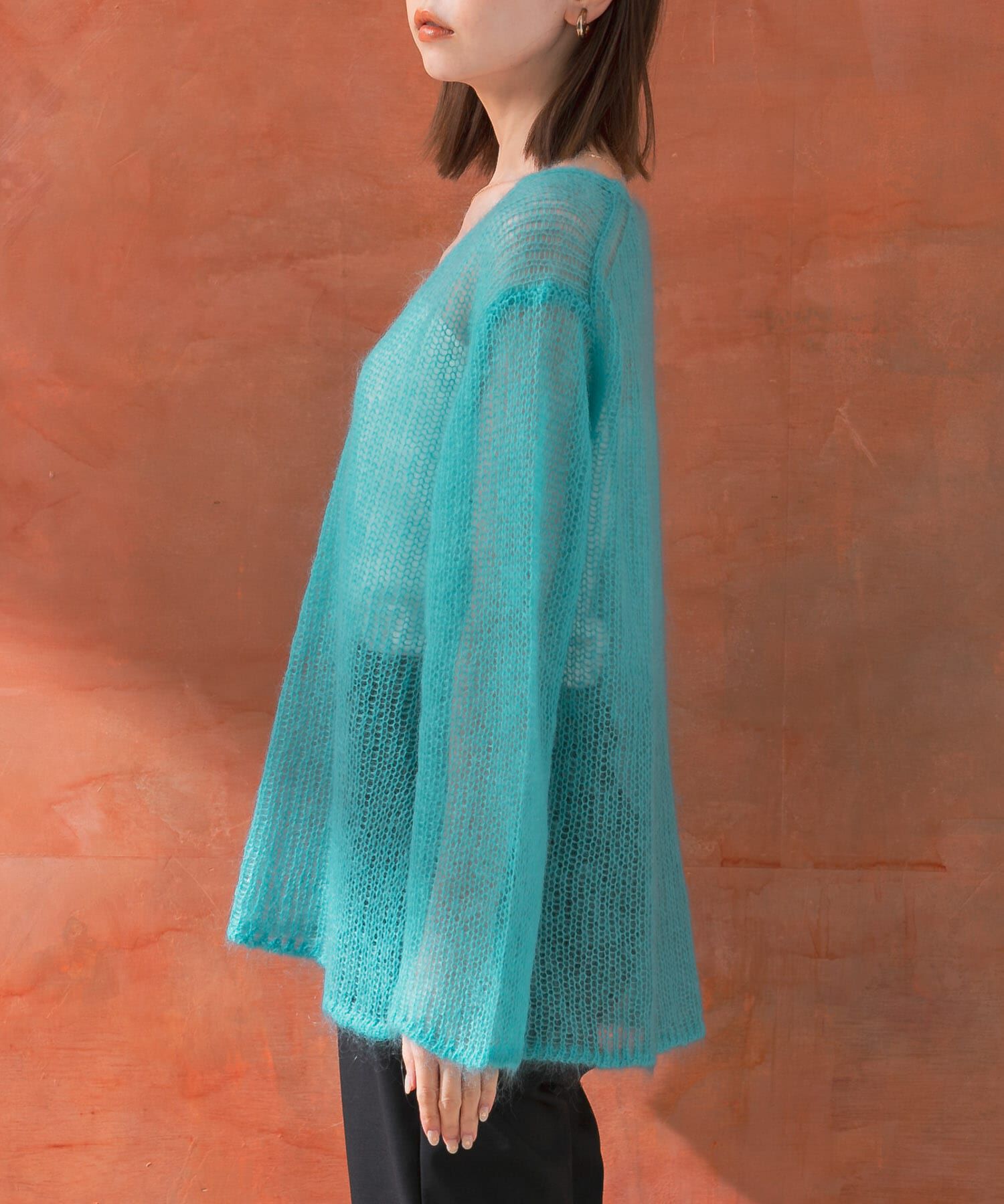 URBAN RESEARCH ROSSO「シアーモヘアVネックプルオーバー」|ニット・セーター|