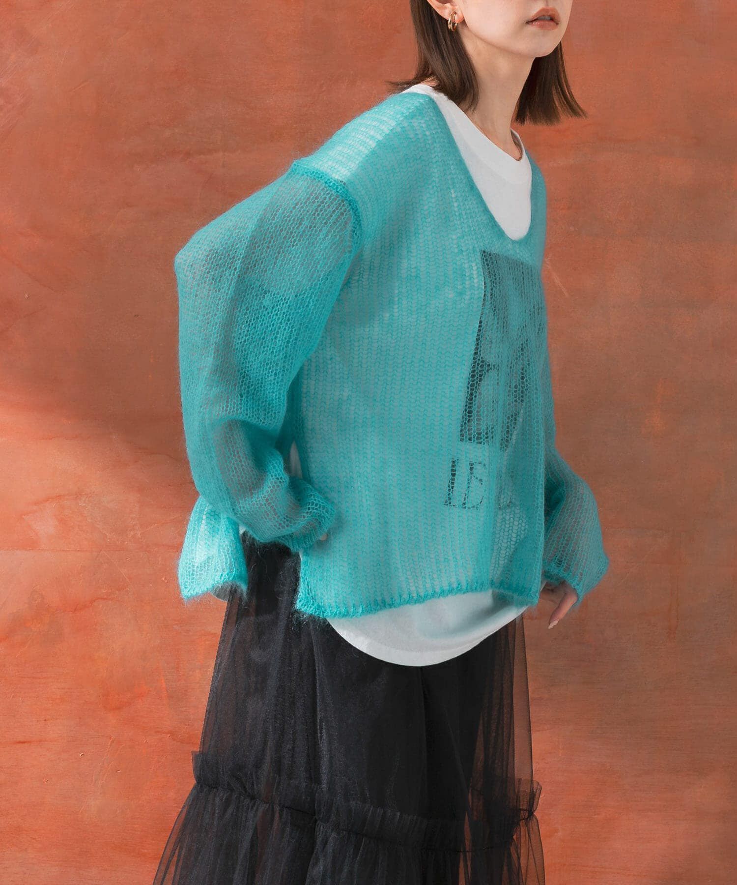 URBAN RESEARCH ROSSO「シアーモヘアVネックプルオーバー」|ニット・セーター|