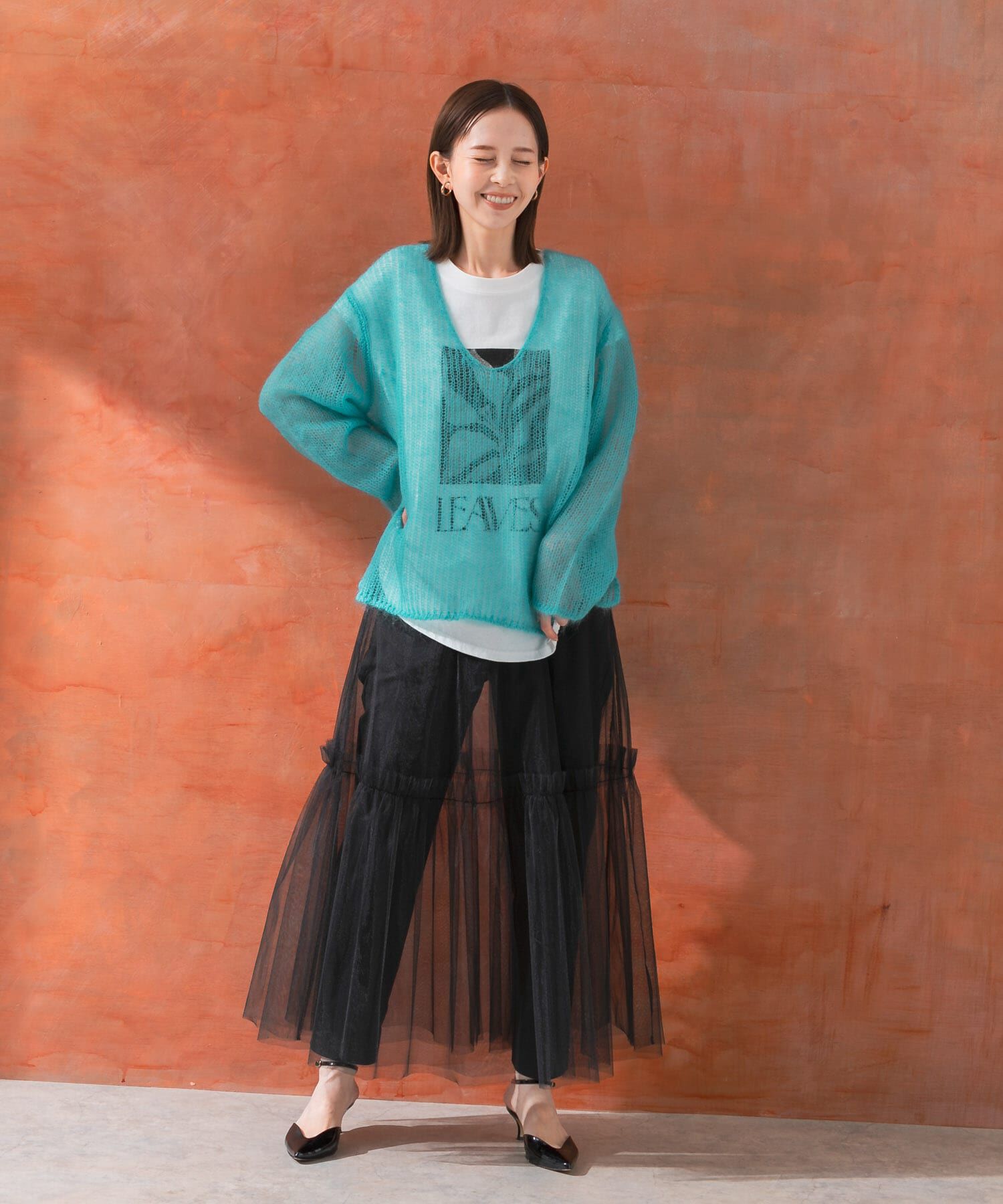 URBAN RESEARCH ROSSO「シアーモヘアVネックプルオーバー」|ニット・セーター|