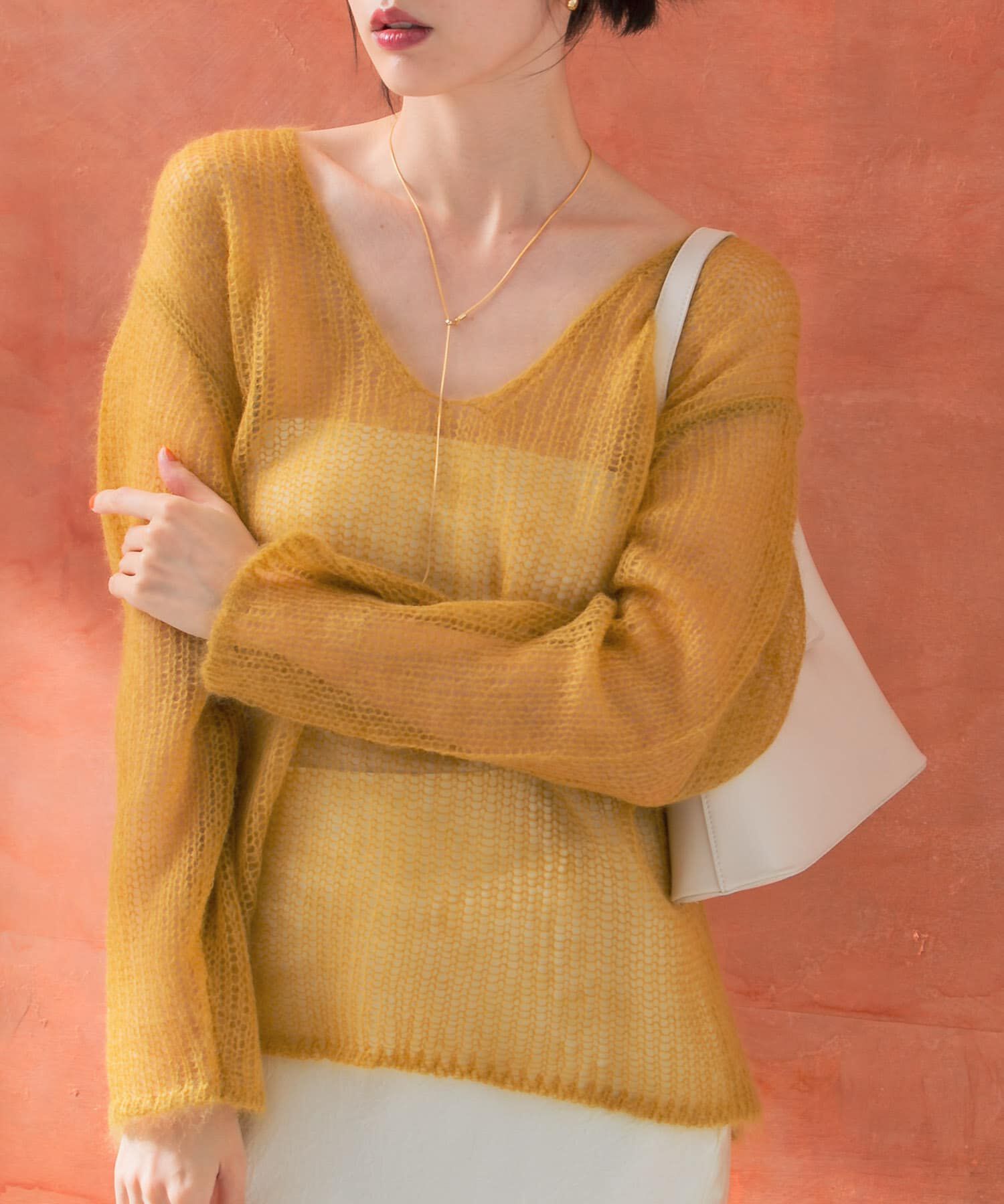 URBAN RESEARCH ROSSO「シアーモヘアVネックプルオーバー」|ニット・セーター|