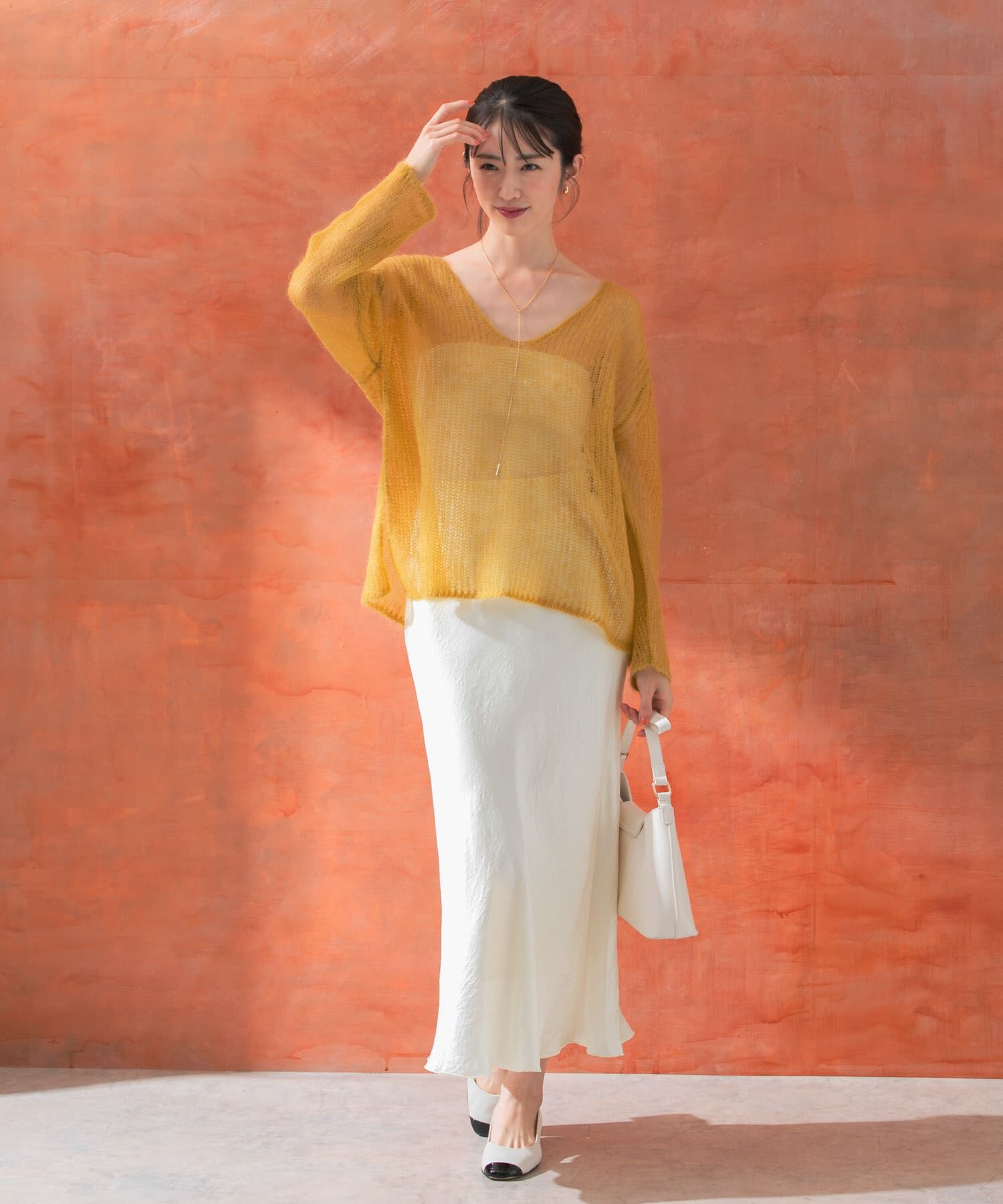 URBAN RESEARCH ROSSO「シアーモヘアVネックプルオーバー」|ニット・セーター|