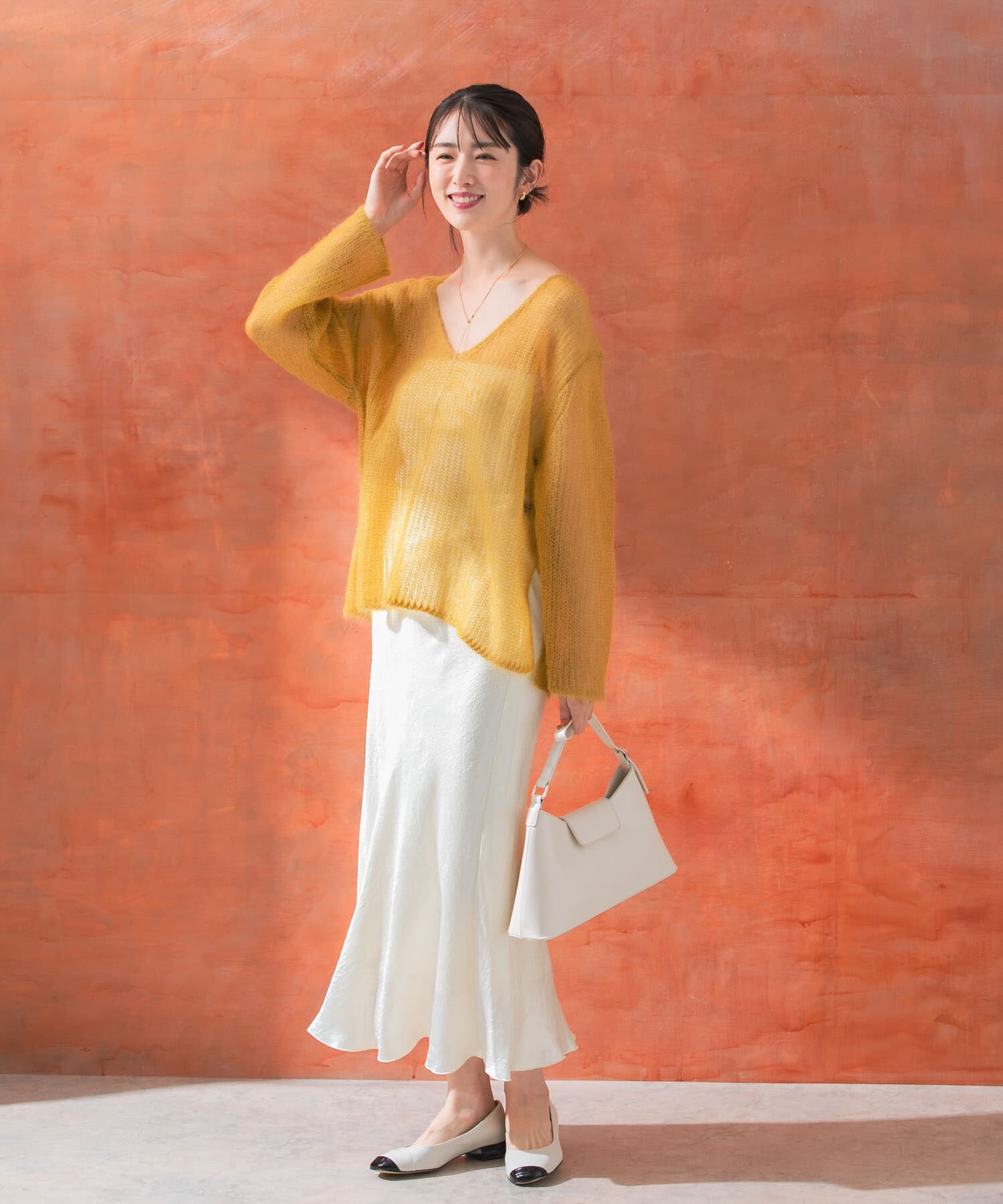 URBAN RESEARCH ROSSO「シアーモヘアVネックプルオーバー」|ニット・セーター|