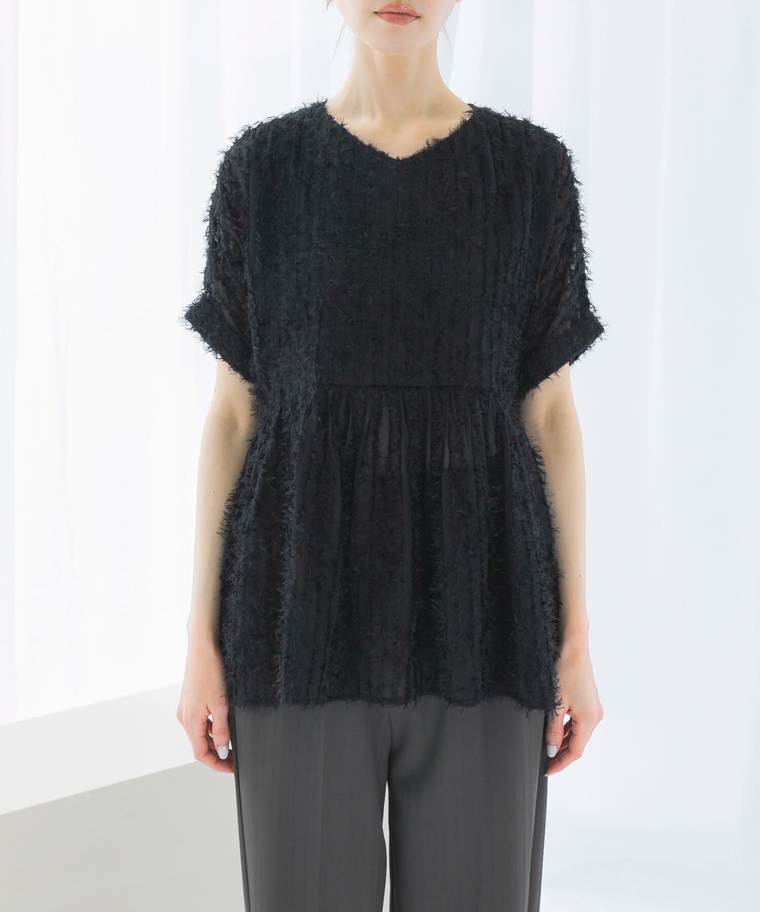 URBAN RESEARCH ROSSO「シアージャガードペプラムブラウス」|シャツ・ブラウス|