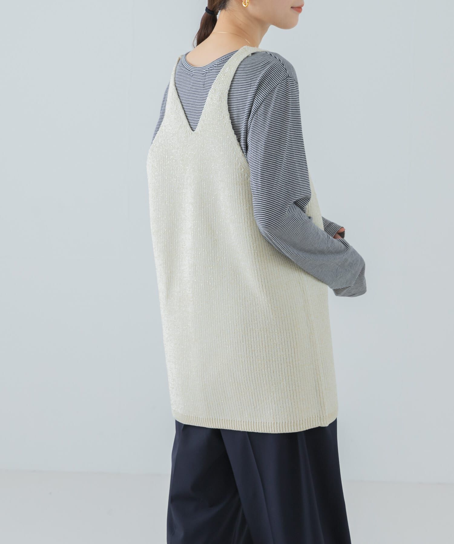 URBAN RESEARCH「チュニックラメニットベスト」|ニット・セーター|