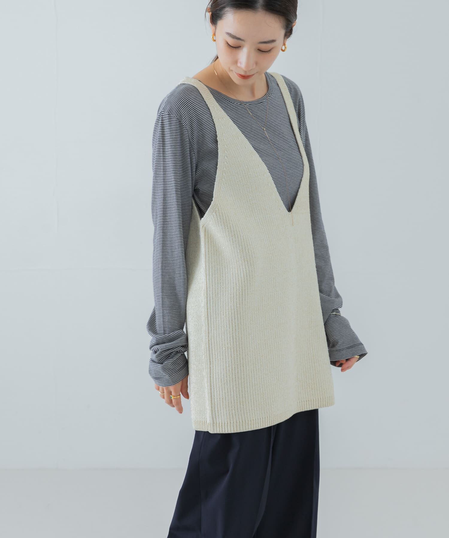 URBAN RESEARCH「チュニックラメニットベスト」|ニット・セーター|