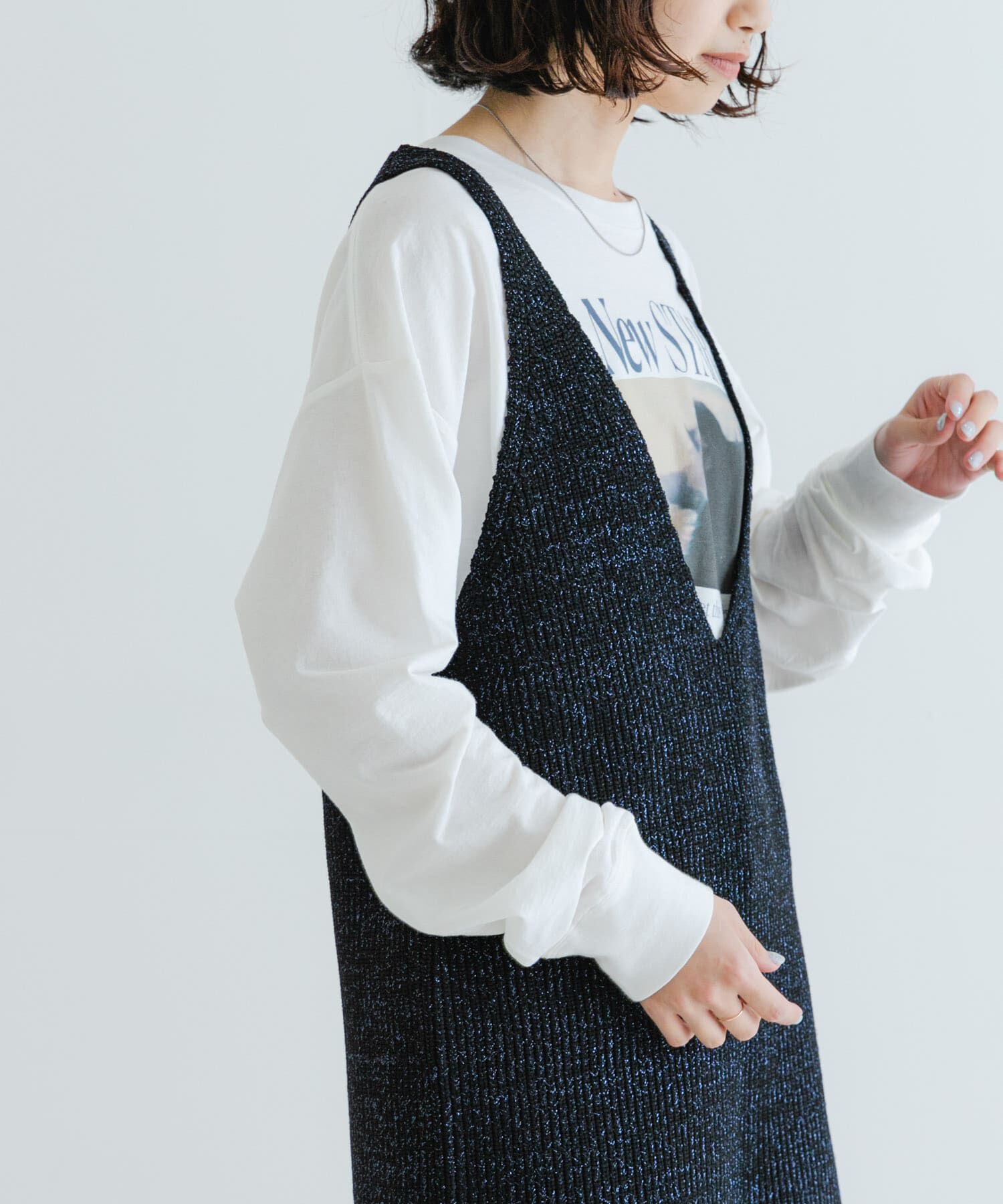 URBAN RESEARCH「チュニックラメニットベスト」|ニット・セーター|
