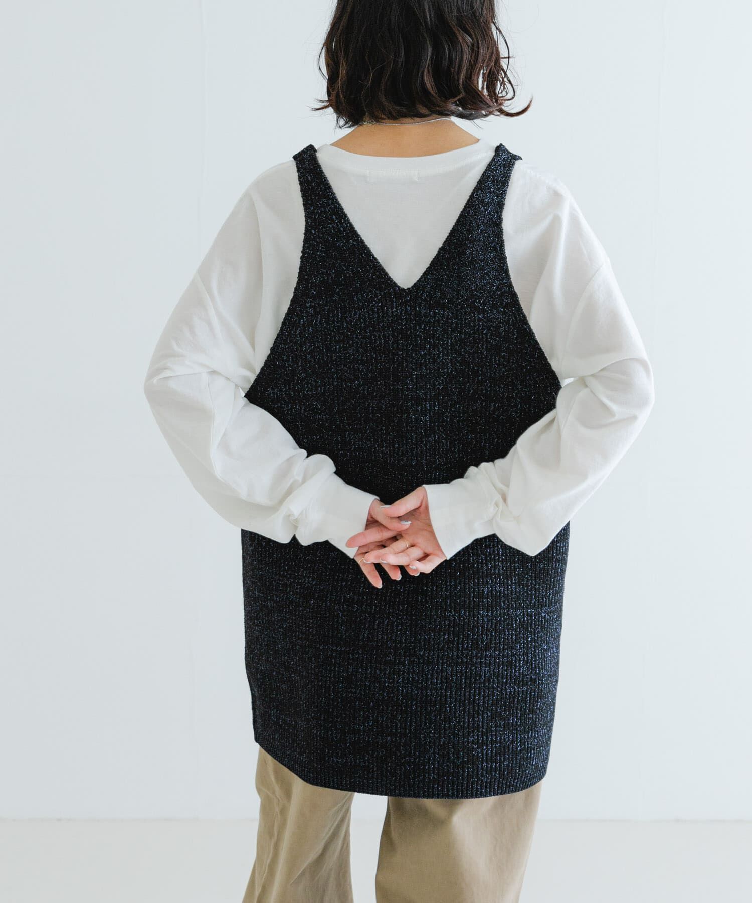 URBAN RESEARCH「チュニックラメニットベスト」|ニット・セーター|