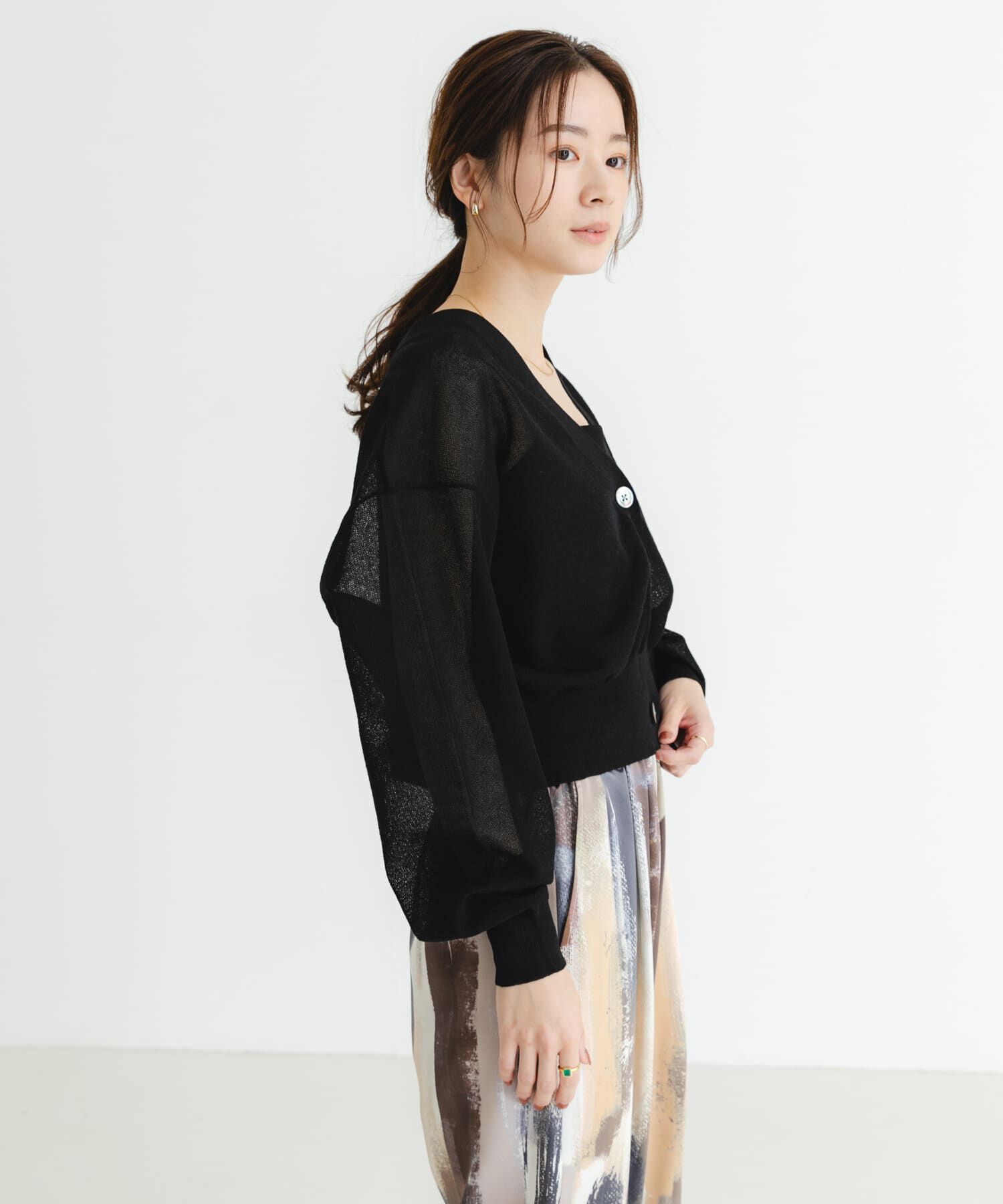 URBAN RESEARCH「new basic　リネン混スポンディッシュニットカーディガン」|カーディガン|