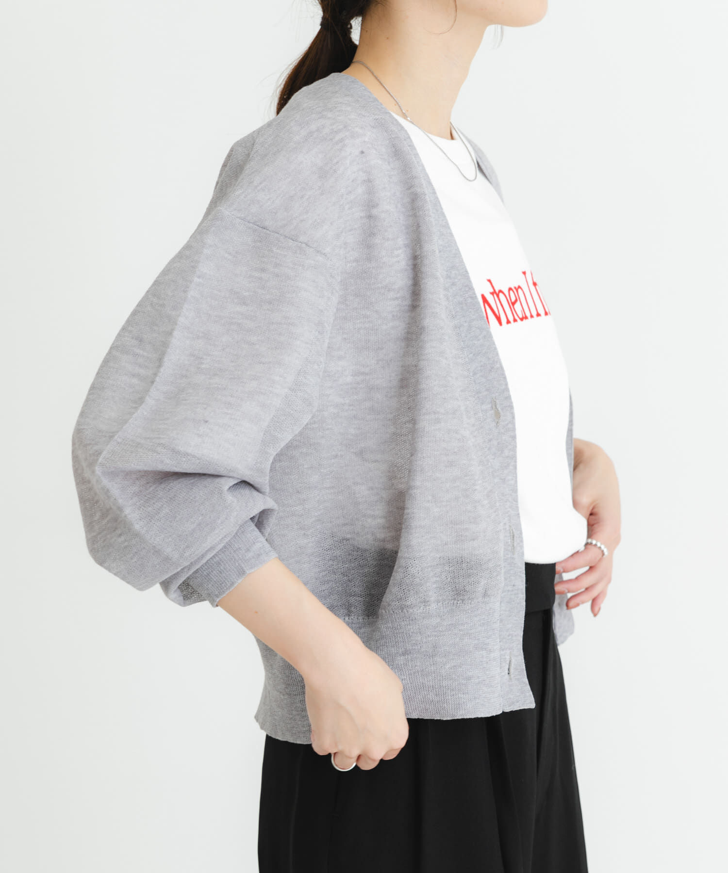 URBAN RESEARCH「new basic　リネン混スポンディッシュニットカーディガン」|カーディガン|