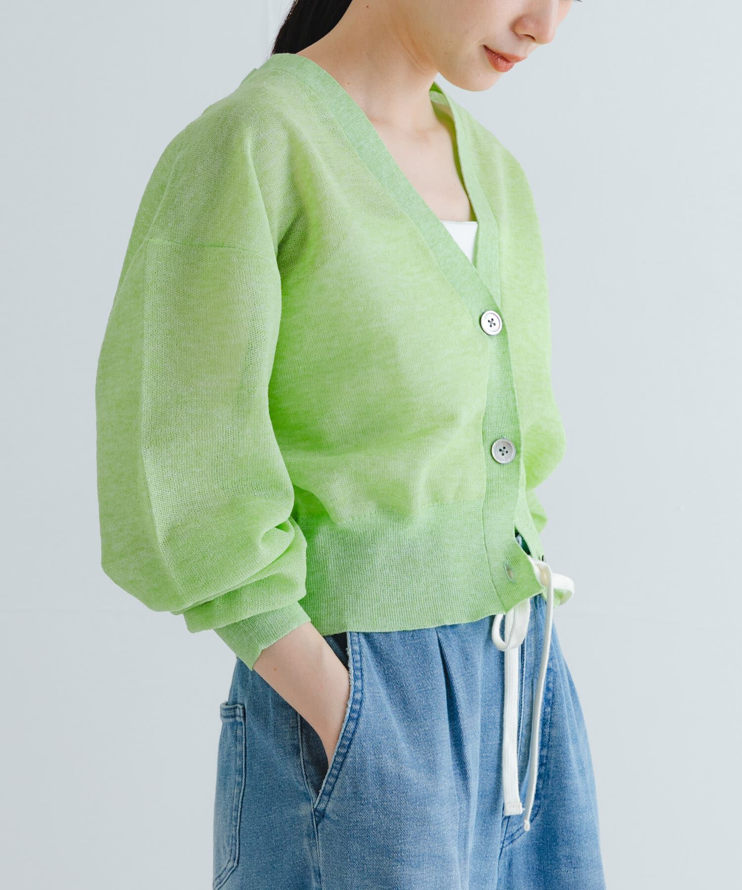 URBAN RESEARCH「new basic　リネン混スポンディッシュニットカーディガン」|カーディガン|