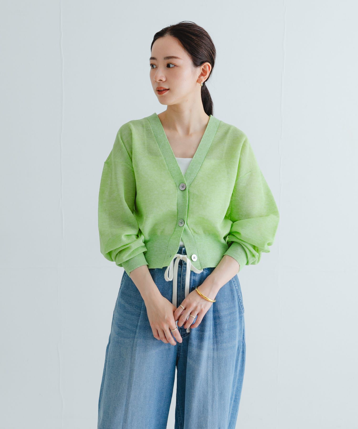 URBAN RESEARCH「new basic　リネン混スポンディッシュニットカーディガン」|カーディガン|