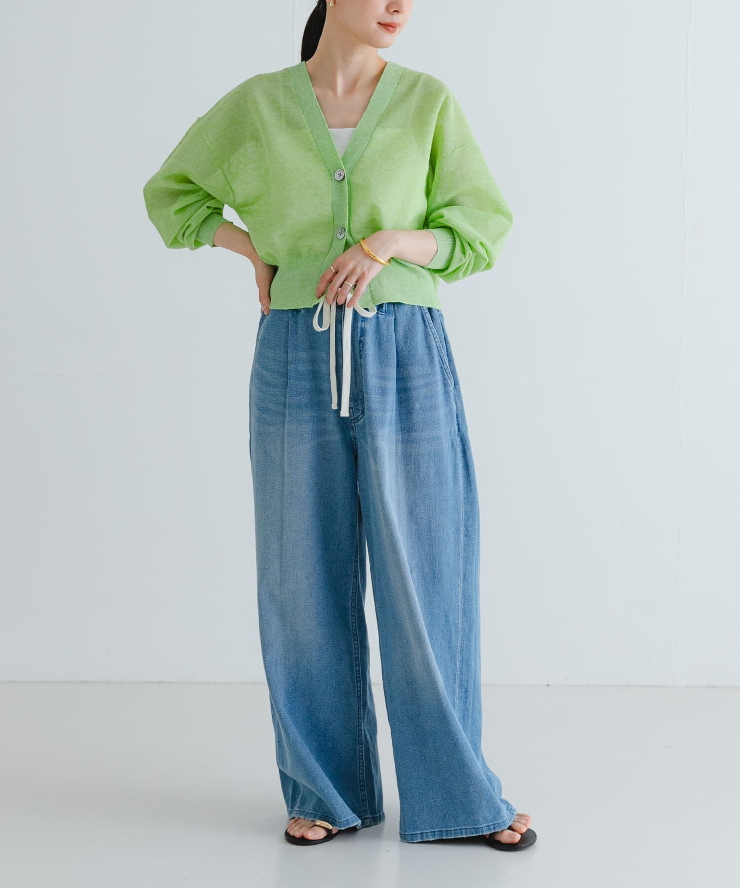 URBAN RESEARCH「new basic　リネン混スポンディッシュニットカーディガン」|カーディガン|