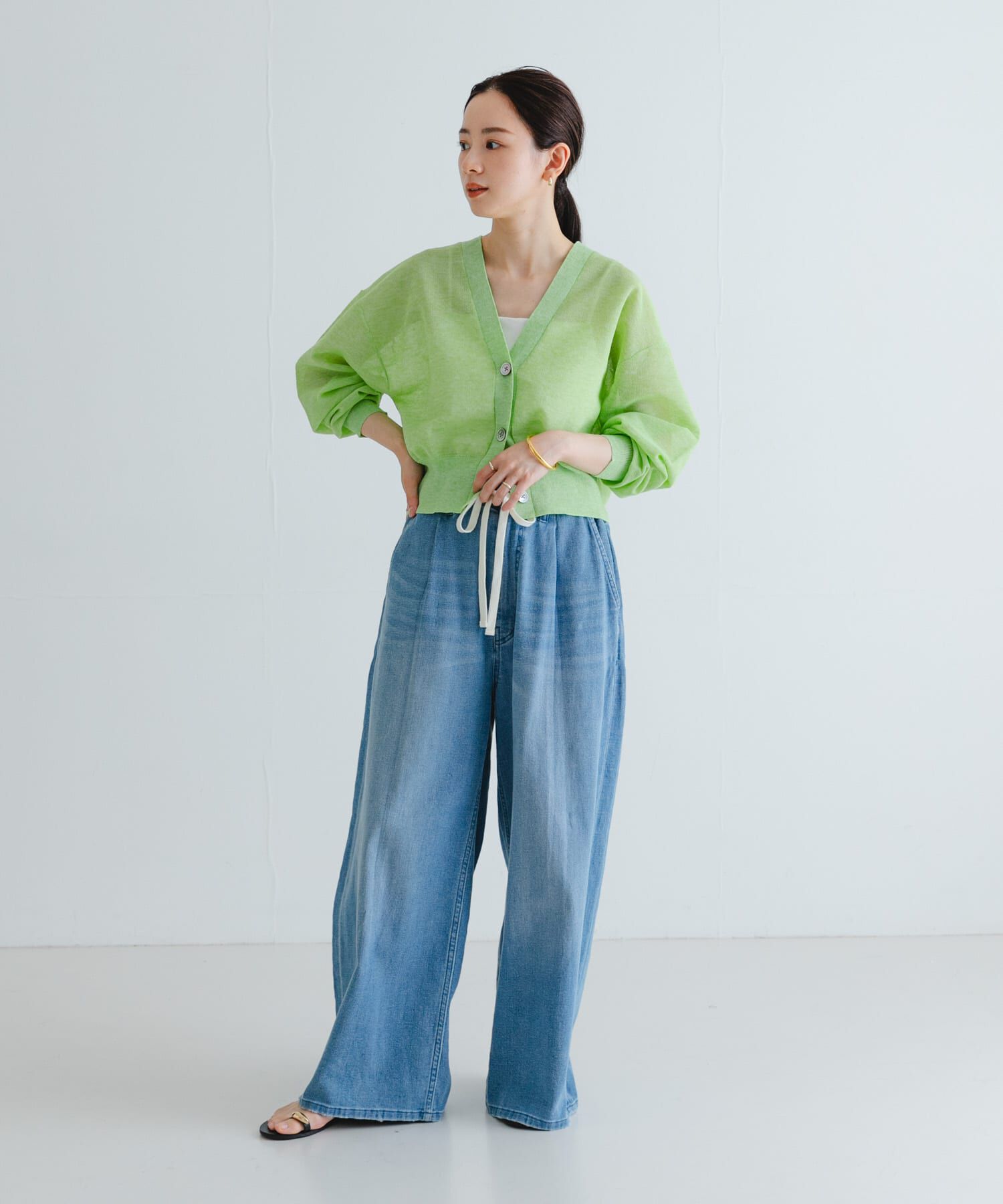 URBAN RESEARCH「new basic　リネン混スポンディッシュニットカーディガン」|カーディガン|