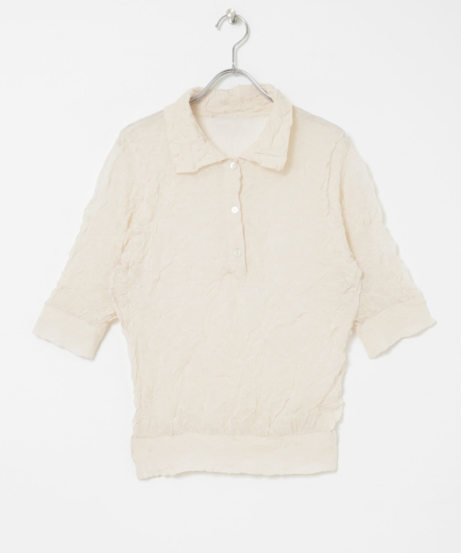 URBAN RESEARCH「new basic　リネン混ワッシャーシャツカラーニット」|ニット・セーター|